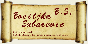 Bosiljka Šubarević vizit kartica
